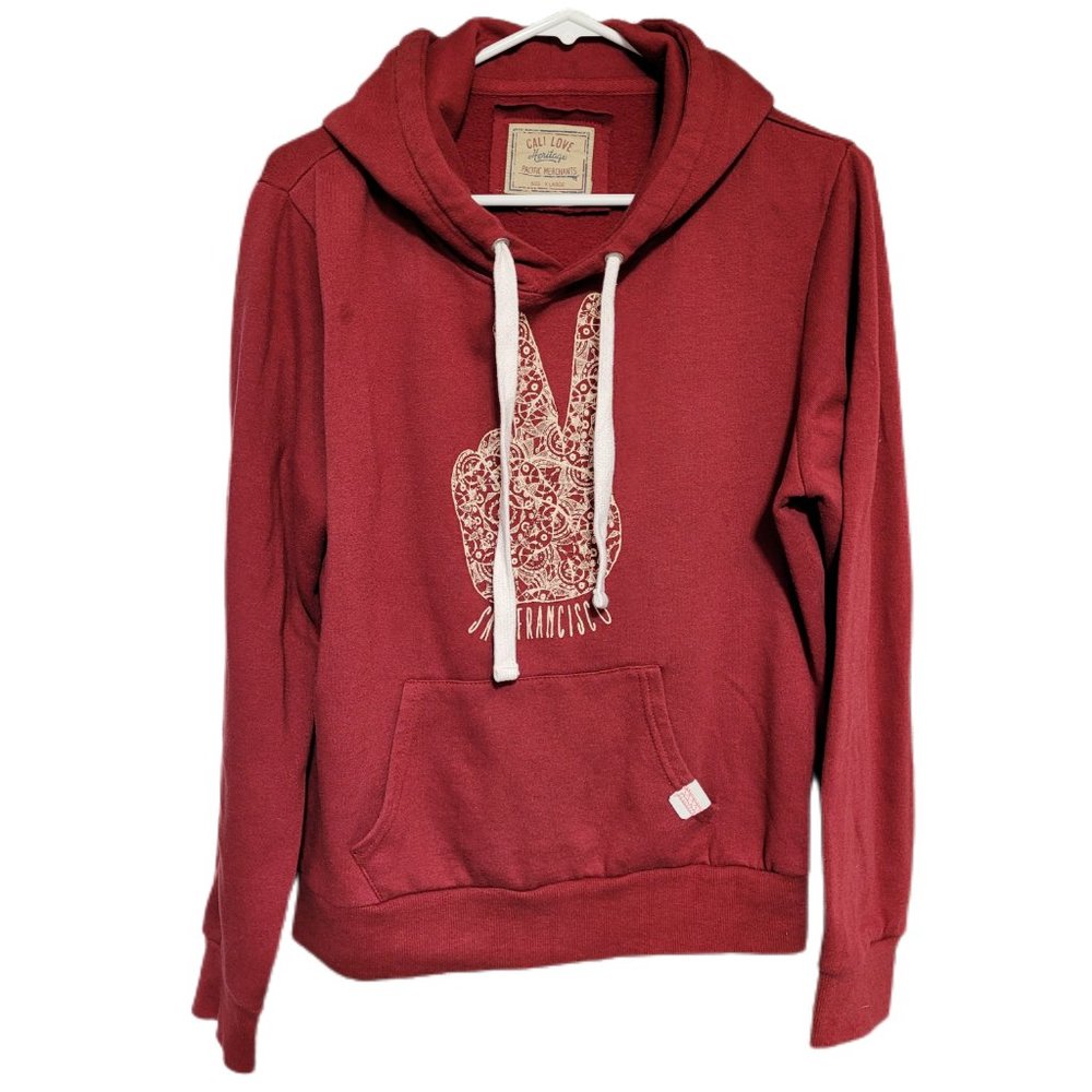 PEACE SIGN HOODIE SAN FRANCISCO WOMENS SIZE XL